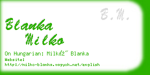 blanka milko business card